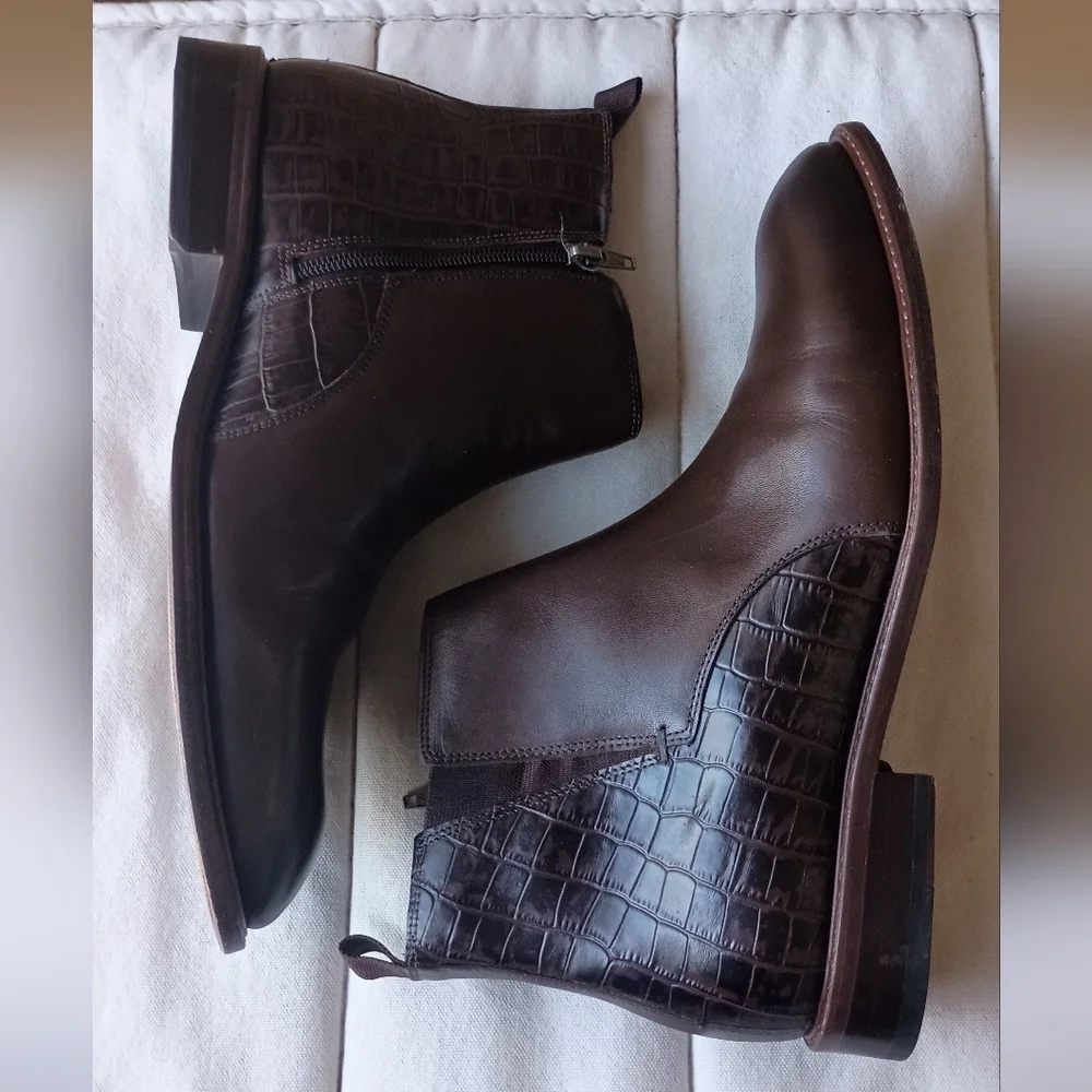 Flag LTD.Men's Brown Leather Ankle Boots